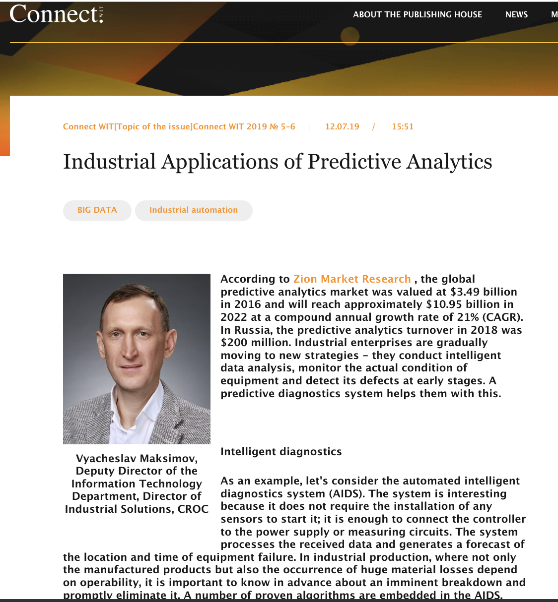 CROC Connect Industrial Applications of Predictive Analytics