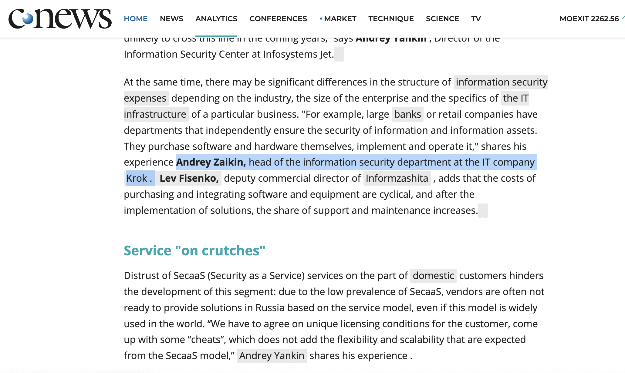 CROC Cnews The information security market is growing, and so is the shortage of specialists