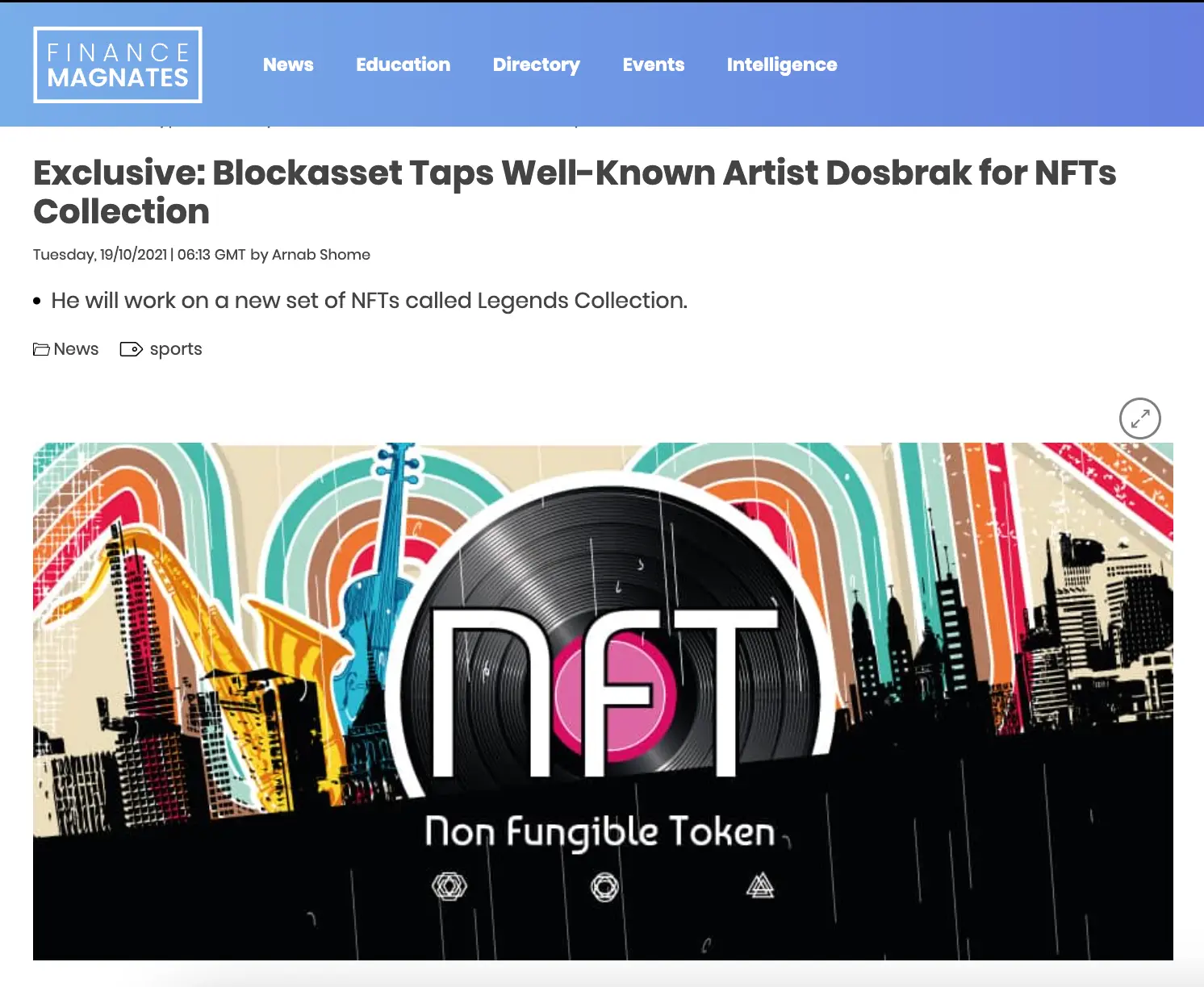 Exclusive: Blockasset Taps Well-Known Artist Dosbrak for NFTs Collection